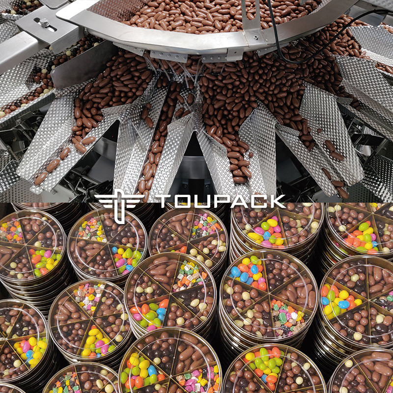 Αυτοκίνητο Stand Up Pouch Doypack ζυγίζοντας συσκευασία κόκκους φιστίκια καζού καρπούζια Multihead ζυγιστή μηχανή πλήρωσης