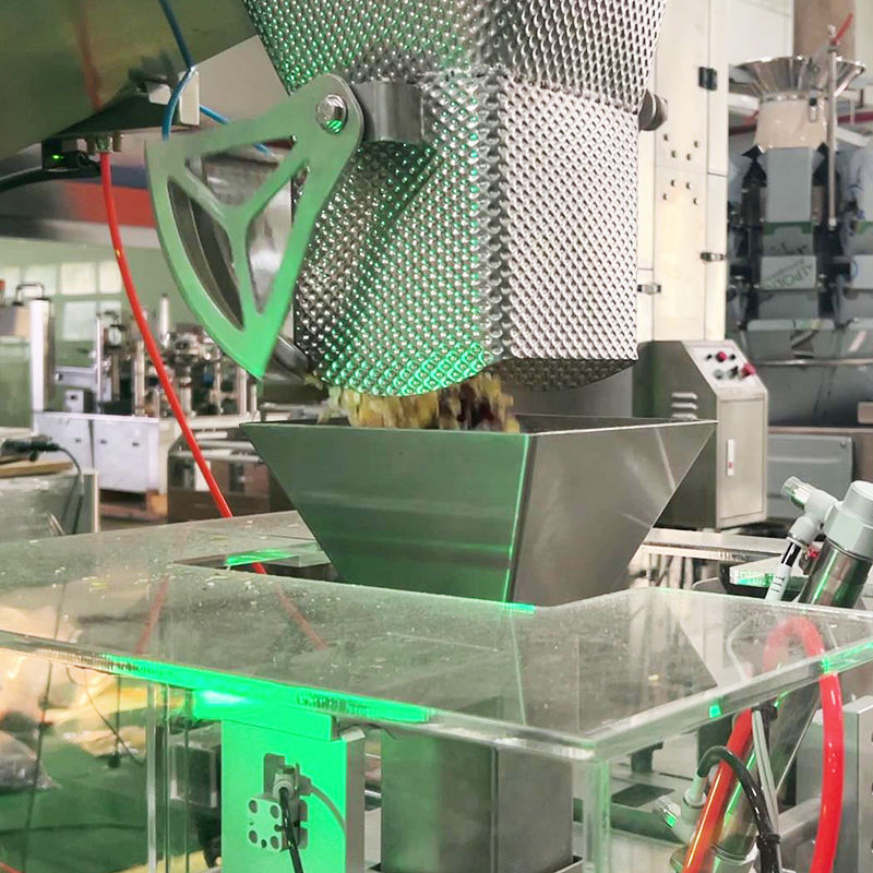 Μηχανή Συσκευασίας Τροφών για Κατοικίδια 2,5kg Πολλαπλών Υλικών με Ζυγιστή Πολλαπλών Κεφαλών Γραμμικό Ζυγιστή για Συσκευασία Σακούλας Doypack Ziplock