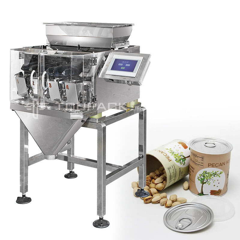 Γραμμική γραμμή συσκευασίας με ζυγαριά αυτόματη συσκευασία ρυζιού ζάχαρης αλάτι φασόλι συσκευασία μηχανή κόκκους ζύγιση και συσκευασία σύστημα