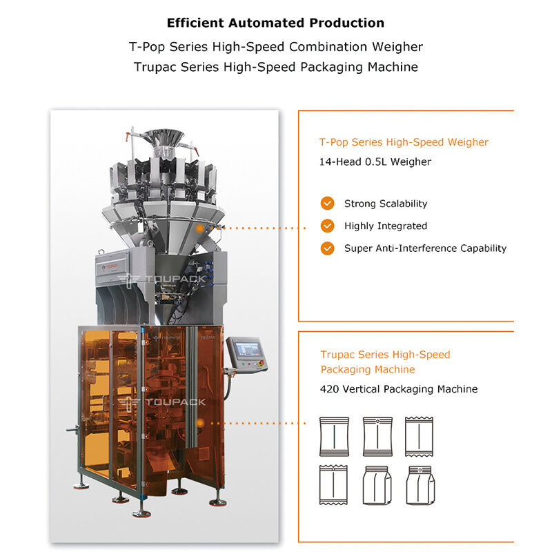 Compact Automatic Weighing Packing System for Small Products 5-200g 20-200 Bags/Min with Modular Design and High Accuracy Control