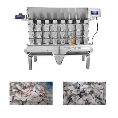 Τρία στρώμα 8 επικεφαλής βίδα που ταΐζει Weigher Multihead για το φρέσκο κολλώδες τεμαχισμένο τρόφιμα κρέας
