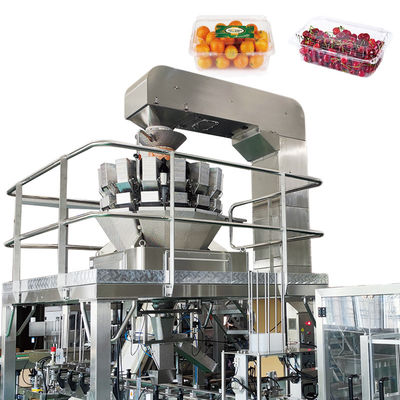 Weigher Multihead ακρίβειας αυτόματη μηχανή συσκευασίας σαλάτας λαχανικών φρούτων σερβο μηχανών Drive