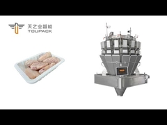 Πλήρως αυτοματοποιημένη γραμμή συσκευασίας παγωμένων φτερών κοτόπουλου, με ακριβή ζύγιση από το TOUPACK βίδα multihea
