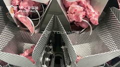 Αυτόματος Weigher συνδυασμού τροφοδοτών βιδών που γεμίζει την κολλώδη μηχανή συσκευασίας κρέατος τροφίμων